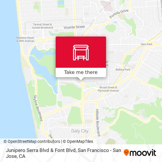 Mapa de Junipero Serra Blvd & Font Blvd