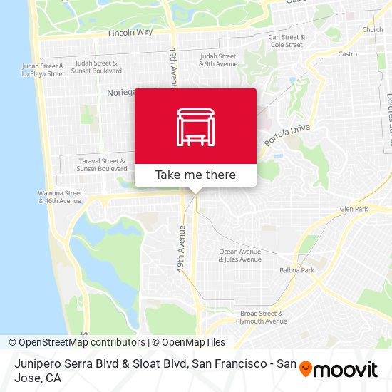 Junipero Serra Blvd & Sloat Blvd map