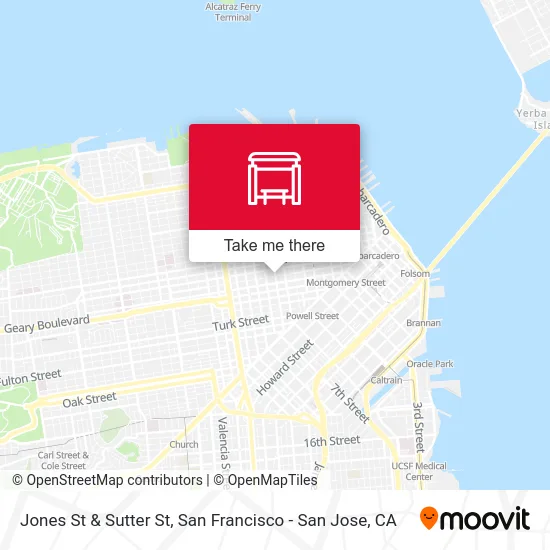 Jones St & Sutter St map