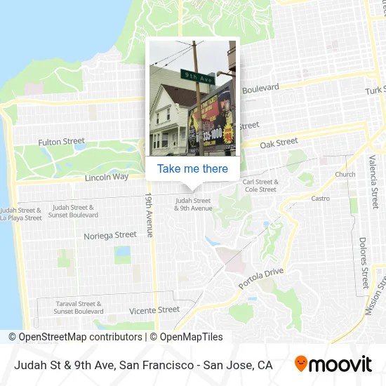 Judah St & 9th Ave map