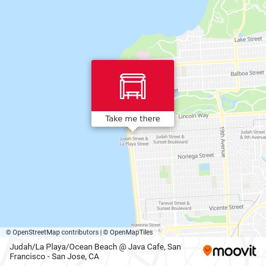 Mapa de Judah / La Playa / Ocean Beach @ Java Cafe