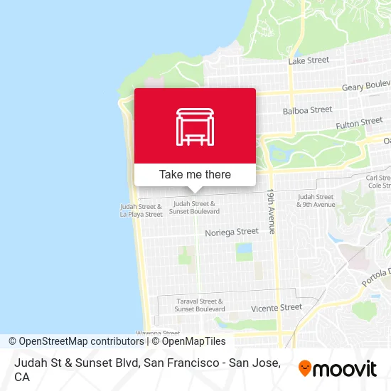 Judah St & Sunset Blvd map