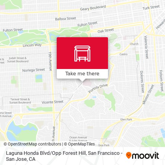 Mapa de Laguna Honda Blvd / Opp Forest Hill