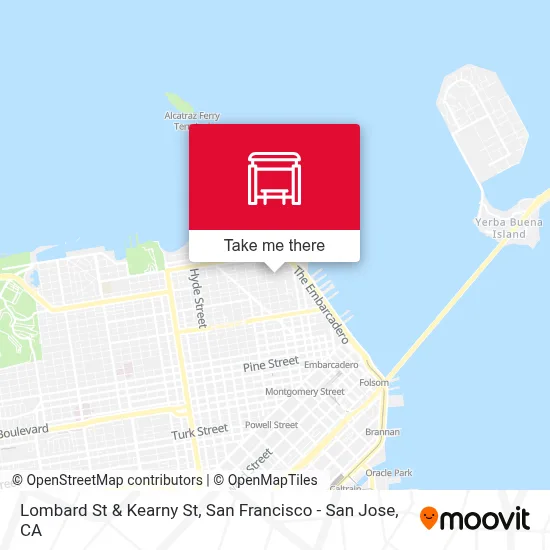 Lombard St & Kearny St map