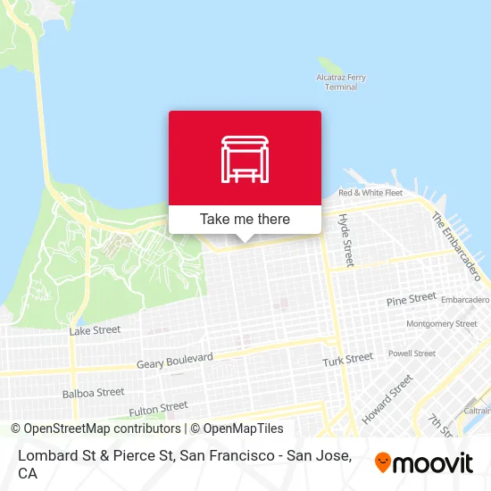 Lombard St & Pierce St map