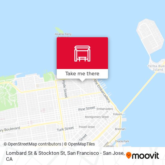 Lombard St & Stockton St map