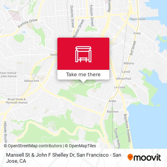 Mansell St & John F Shelley Dr map