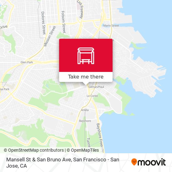 Mansell St & San Bruno Ave map