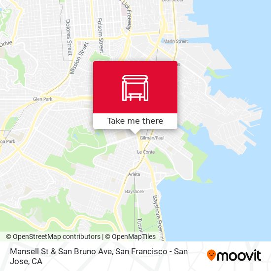 Mansell St & San Bruno Ave map