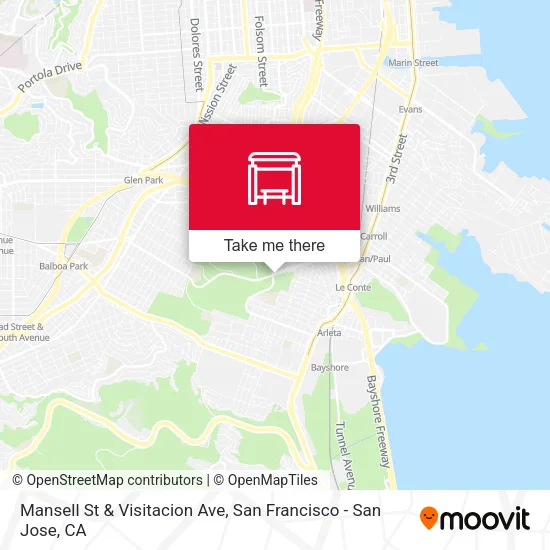 Mapa de Mansell St & Visitacion Ave