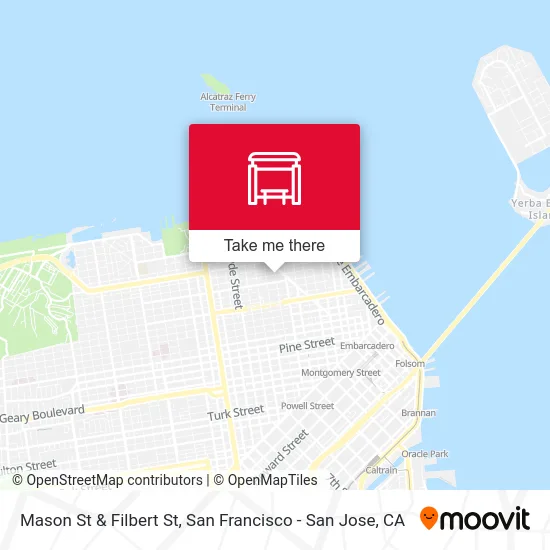 Mason St & Filbert St map