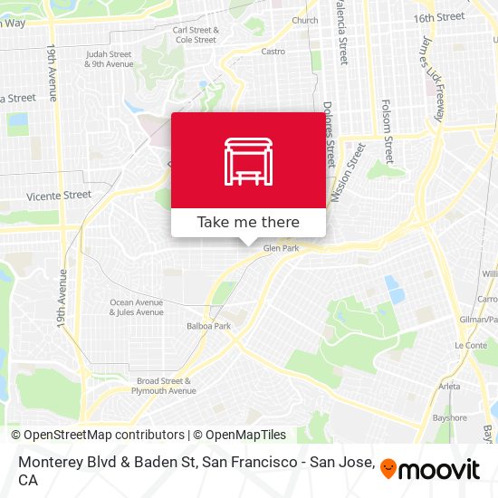 Monterey Blvd & Baden St map