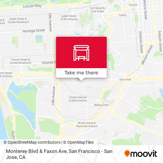 Monterey Blvd & Faxon Ave map