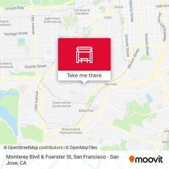 Mapa de Monterey Blvd & Foerster St