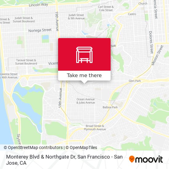Monterey Blvd & Northgate Dr map