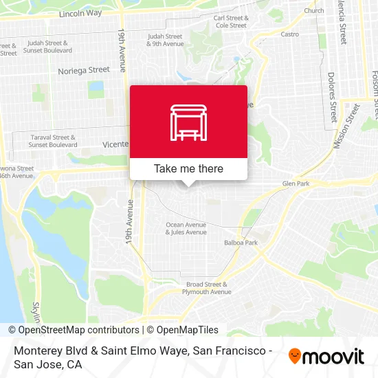 Monterey Blvd & Saint Elmo Waye map