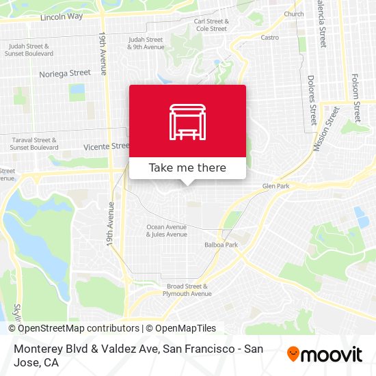 Monterey Blvd & Valdez Ave map