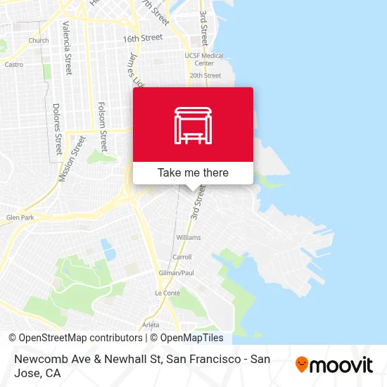 Newcomb Ave & Newhall St map