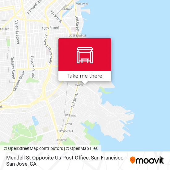 Mendell St Opposite Us Post Office map