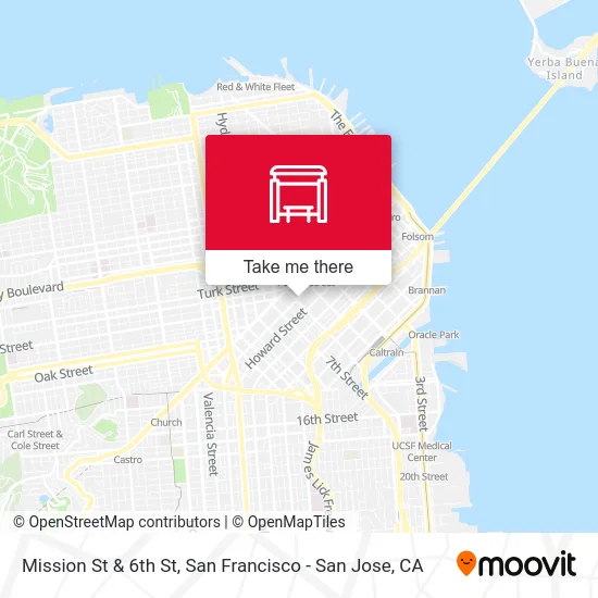 Mission St & 6th St map