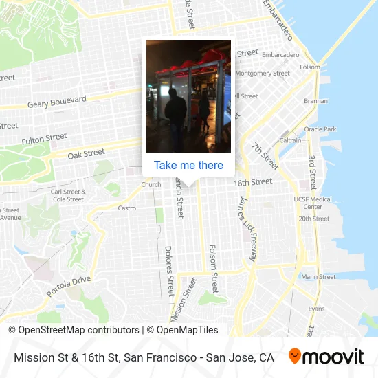 Mission St & 16th St map