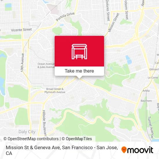 Mission St & Geneva Ave map