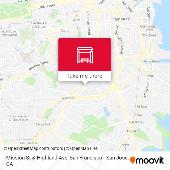 Mapa de Mission St & Highland Ave
