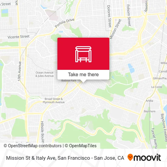 Mapa de Mission St & Italy Ave