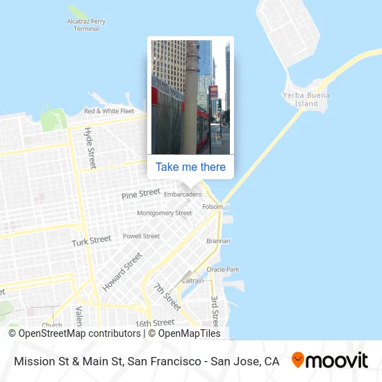 Mission St & Main St map