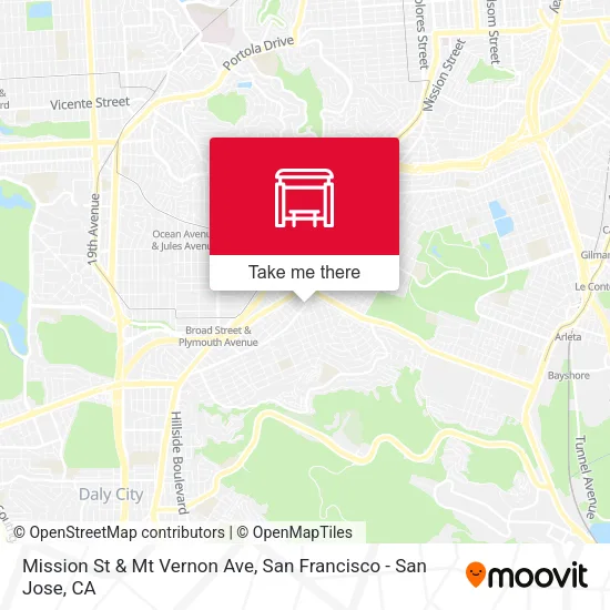 Mission St & Mt Vernon Ave map