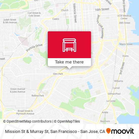 Mission St & Murray St map