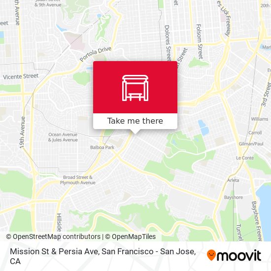 Mission St & Persia Ave map