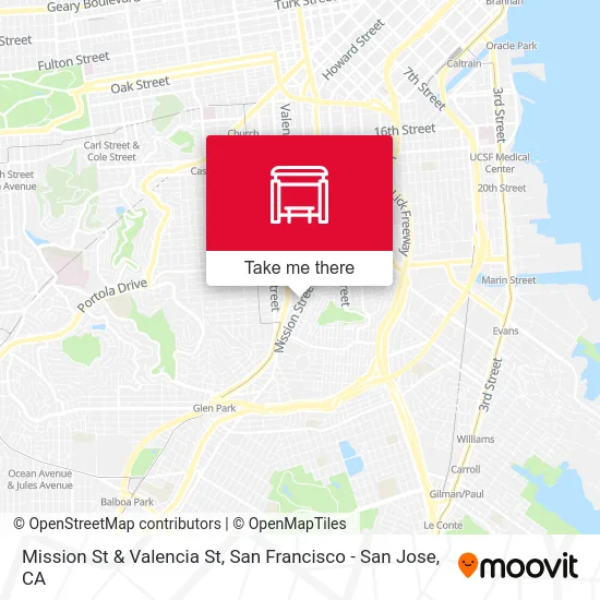 Mission St & Valencia St map
