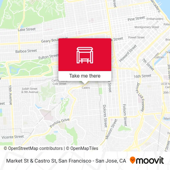 Market St & Castro St map