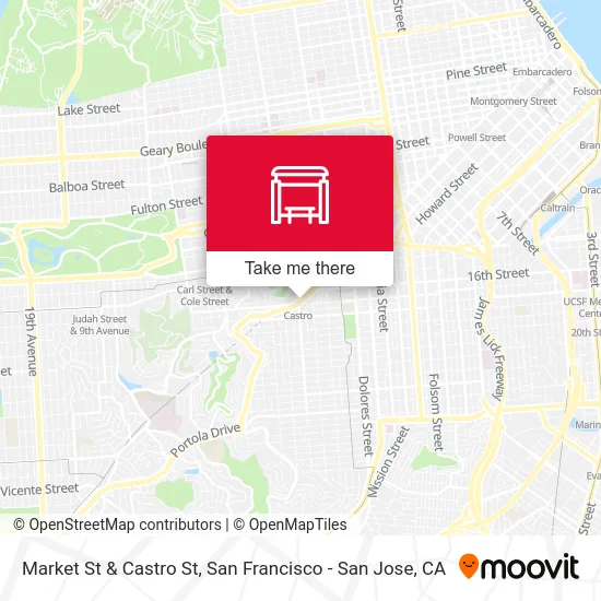 Market St & Castro St map