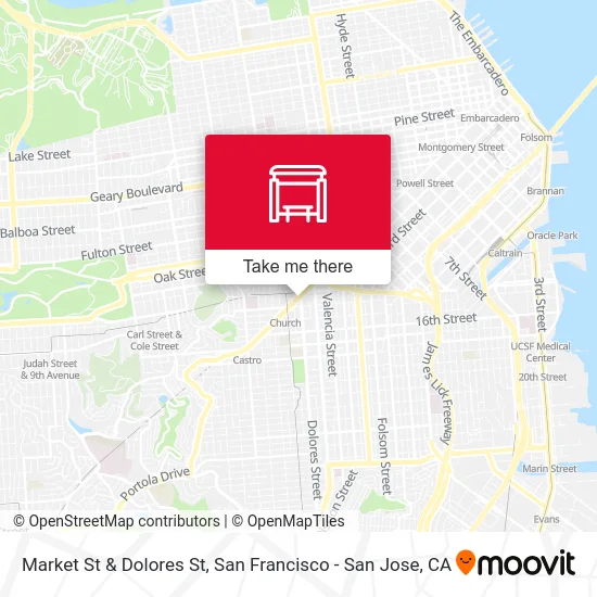 Market St & Dolores St map