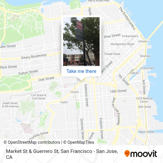 Market St & Guerrero St map