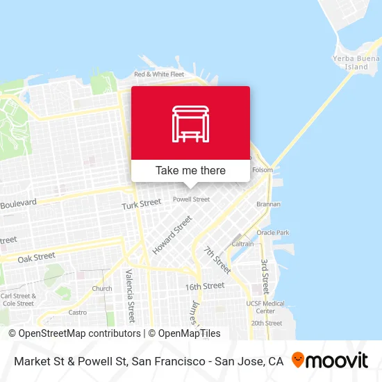 Market St & Powell St map