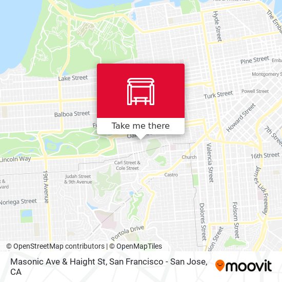 Masonic Ave & Haight St map