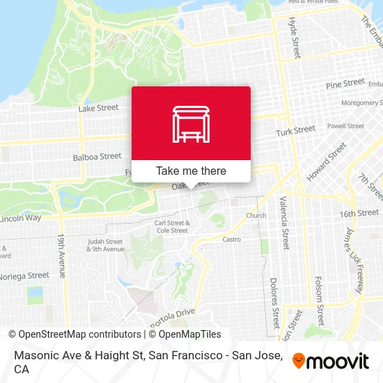 Masonic Ave & Haight St map