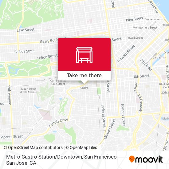 Mapa de Metro Castro Station/Downtown