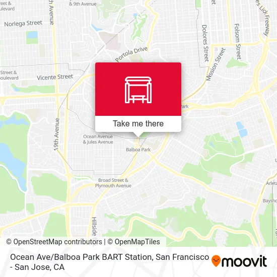 Ocean Ave / Balboa Park BART Station map