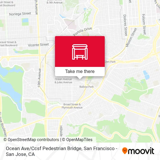 Ocean Ave / Ccsf Pedestrian Bridge map