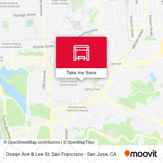 Ocean Ave & Lee St map