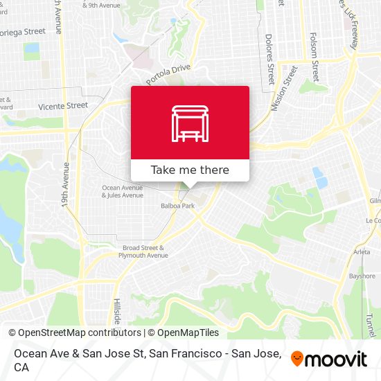 Mapa de Ocean Ave & San Jose St