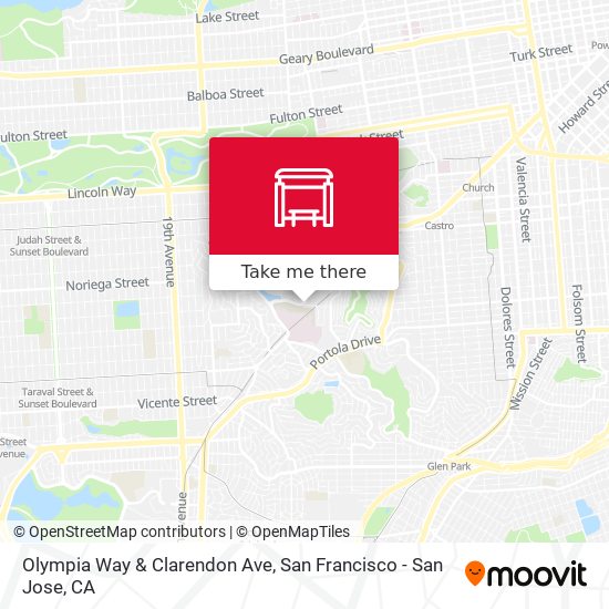 Olympia Way & Clarendon Ave map