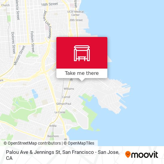 Palou Ave & Jennings St map