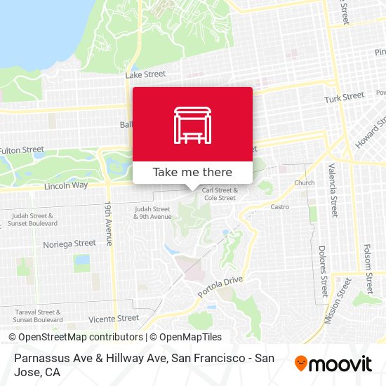 Parnassus Ave & Hillway Ave map