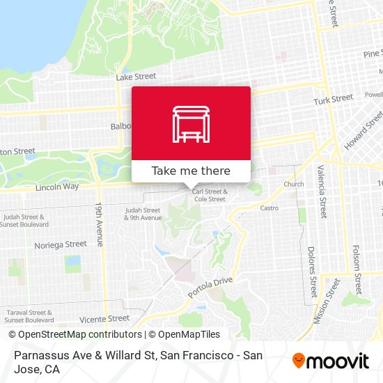 Parnassus Ave & Willard St map