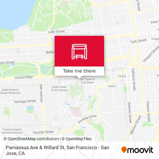 Parnassus Ave & Willard St map
